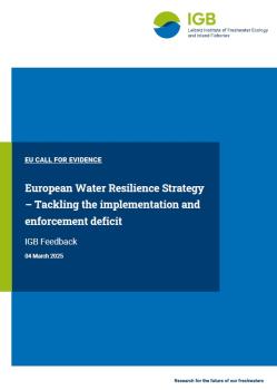 Cover page of the IGB Feedback on the planned European Water Resilience Strategy